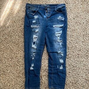 🔥4/$10 NOBO Distressed Ankle Jeans in Dark Blue